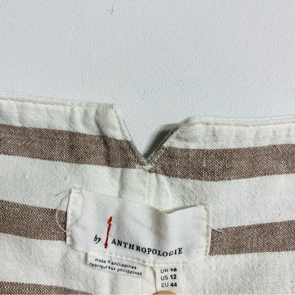 Antropology linen blend high waist striped pants - Picture 8 of 11